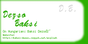 dezso baksi business card